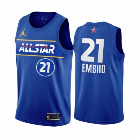 Maillot Basket Philadelphia 76ers Joel Embiid 21 2021 All-Star Jordan Brand Bleu Swingman - Homme